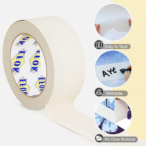 10 Rolls Masking Tape 2 Inch Wide Bulk, General Purpose White Masking Tapes for Drafting, Packing, Labeling, 1.88 Inch × 55 Yards Total 550 Yards in Saudi Arabia
