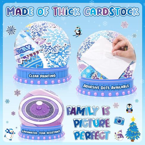 74 قطعة من لوحة الإعلانات الشتوية لتزيين باب عيد الميلاد في فصل الشتاء مع إطار صورة ندفة الثلج ديكور الفصل الدراسي DIY Craft، عائلتنا الصفية هي صورة مثالية لنشاط رجل الثلج ومدرسة الأحد in Kuwait