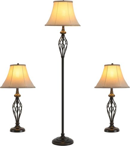 2 Pack Vintage Style Table Lamp, Buffet Table Lamp,Traditional Bedside Lamps, Tall Table Lamp Set of Two for Living Room, Bedroom in Saudi Arabia