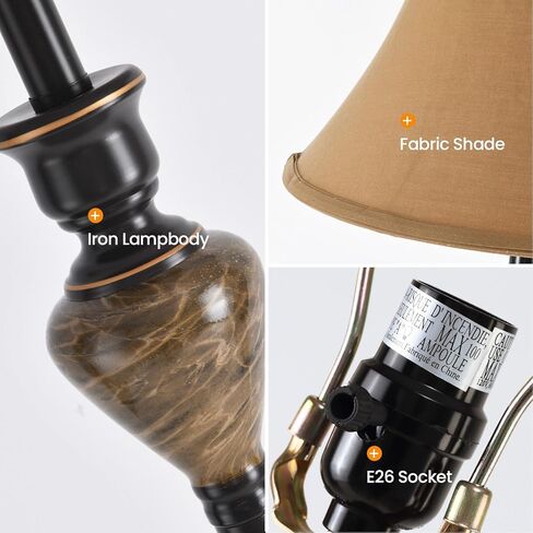 2 Pack Vintage Style Table Lamp, Buffet Table Lamp,Traditional Bedside Lamps, Tall Table Lamp Set of Two for Living Room, Bedroom in Saudi Arabia