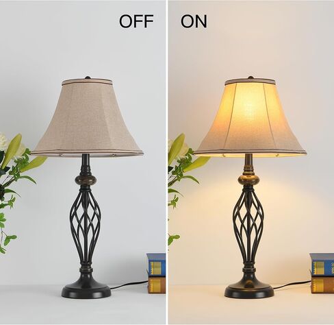 2 Pack Vintage Style Table Lamp, Buffet Table Lamp,Traditional Bedside Lamps, Tall Table Lamp Set of Two for Living Room, Bedroom in Saudi Arabia