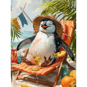 Pavemlo 5D Diamond Art Kits for Adults Penguin, Full Drill Diamond Art Animals Pictures Paint with Diamonds, DIY Cross Stitch Jewel Art Rhinestone Craft for Home Wall Decor 12x16 inch