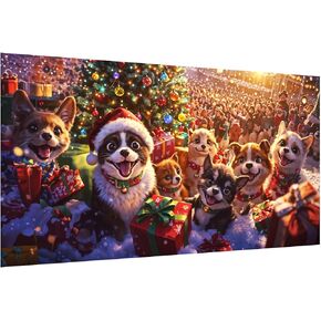 YOYA Christmas Diamond Painting Kits for Adults, Large Christmas Tree Diamond Art Kits, DIY 5D Red Car Diamond Painting Kits, Full Drill Christmas Gem Art Painting for Home Wall Decor (27.5"x 15.7")