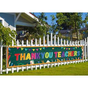 Nepnuser Thank You Teachers Large Banner Teacher's Appreciation Day Classroom Hanging Sign Bulletin Board and Wall Decoration
