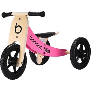 banana bike Toddler Wooden Balance Bike - No Pedals Tricycle - Puncture Proof Tires, Ergonomic and Durable - Birthday Gift for Boys and Girls - Ideal for Kids - 29.9''x16.9'' (Green)