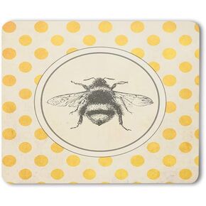 Moslion Bee Mouse Pad Animal Wing Retro Vintage Polka Dots Circle Gaming Mouse Mat Non-Slip Rubber Base Thick Mousepad for Laptop Computer PC 9.5x7.9 Inch