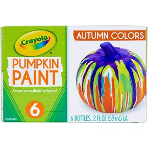 Crayola Pumpkin Paint Set Acrylic Paints in Autumn Colors, Halloween Decorations, 6Count