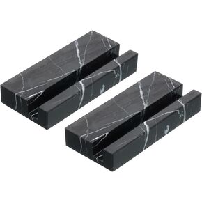 PATIKIL Business Card Holder for Desk, 2 Pack Marble Business Card Holders Stone Card Stand Organizer Cards Display for Office Exhibition, White