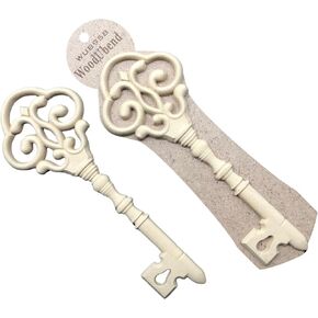WUB0993 Keyhole Appliques - Bendable & Flexible Wood Onlays 4.7x2.5cm - DIY Craft, Furniture & Home Decor - Easy to Apply & Paint - Versatile, Reusable & Decorative Decals (5 Pack)
