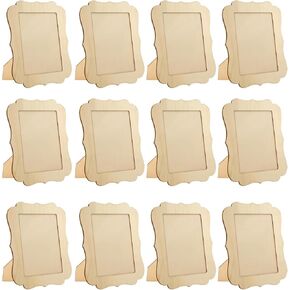 12-Pack Wooden Picture Frames for 6x8 Photos Quatrefoil Shaped Frames Unfinished Wood Photos Frames for DIY Crafts
