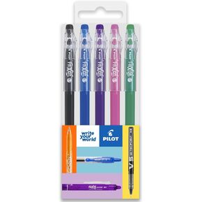 Pilot FriXion Ball Stick 07-0.7mm Nib Tip - Erasable Gel Ink Pens - In Wallet Packaging (Essential Wallet of 8)