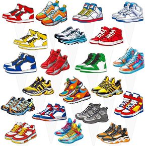 Sneaker Cupcake Toppers Sneaker Birthday Party Decorations Shoes Party Cupcake Picks Sneakers Cake Decorations for Sport Shoes Theme Baby Shower Supplies