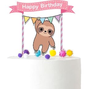 Jungle Animals Monkey Birthday Cake Topper for Zoo Theme Party Supplies and Decorations