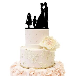 Wedding Anniverary Family Cake Topper Cake Decoration Couple Bride Groom with a Girl (One Girl (Black))