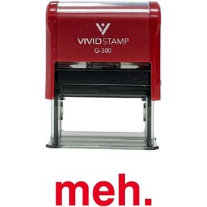 Meh Self Inking Rubber Stamp (Red Ink) - Large