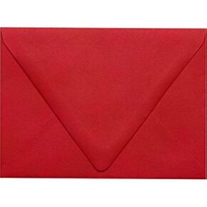 LUXPaper A6 Contour Flap Invitation Envelopes | 4 3/4" x 6 1/2" | Ruby Red | 80lb. Text | 50 Qty