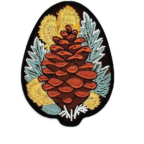 3.5" Pinecone Iron On Patch - Pinecone Decorations for Clothes, Holes, Clothing, Dress, Jeans, Hat, Backpacks - Embroidered Tree Pinecone Iron On Patch