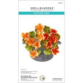 Spellbinders Nasturtium and Galvanized Wash Bucket Etched Dies, Metal