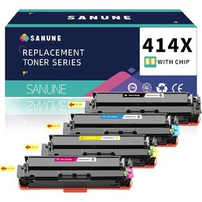 414X Toner Cartridges 4 Pack (with Chip) Replacement for HP 414A 414 X Ink Cartridge for HP Color Laser Jet Pro MFP M479fdw M479fdn M479 M454 M454dn M454dw Printer (Black/Cyan/Magenta/Yellow)
