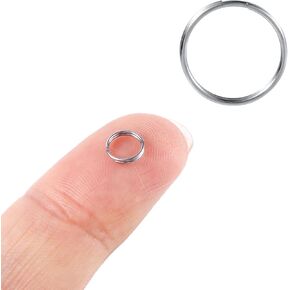 1000pcs Small Key Rings Stainless Steel Split Rings, 6mm Double Jump Rings Mini Metal Ring for Clasp Connecting for Keychain Ring Jewelry Making DIY Craft