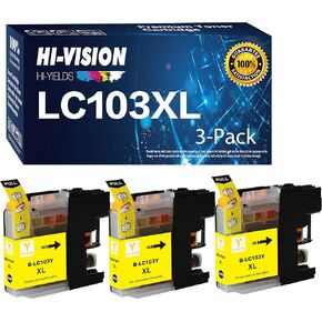 HI-VISION HI-YIELDS Compatible Ink Cartridge Replacement for LC-103 LC103 XL, Yellow, 3 Pack