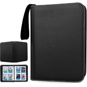 Binder for Cards with Sleeves, 4-Pocket Card binder Fits 400 Cards with 50 Removable Pages, Compatible with Trading Card binder, Baseball Card Holders, TCG binder and Card Collector's Album
