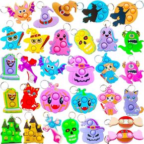 Bulk 30 Packs Spider Push Fidget Bubble Mini Pop Fidget for Teens and Kids,Small Birthday Halloween Party Favors Supplies and Classroom Student Prizes Gifts