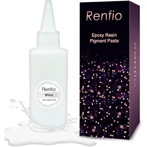Renfio White Pigment Paste, 5.64oz/160g Epoxy Dye High Concentrated Epoxy Resin Color Pigment Easy to Mix Paint Resin Pigment Paste for UV Resin Coloring Candle Dye Crafts Woodwork - White