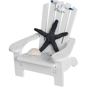 LOGOFUN Miniature Beach Chair Dollhouse Wooden Mini Beach Chair Model Nautical Themed Tiny Chair Ornaments for DIY Crafts Dollhouse Ocean Beach Micro Landscape Decoration - Starfish