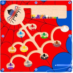 Spider Toys for Boys 4-6: Magnetic Color and Number Maze,Montessori Toys for 3 4 5 6 Year Old, Toys for Ages 3-4,Toddler Sensory Toys for Boys Girls, Christmas Stocking Stuffers Gifts for Kids