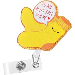 Nurse Badge Reel, Funny Don’t Fall for Me Retractable Badge Holder Personalized Nursing Badge Reel Glitter Medical Assistant Badge Reel with Alligator Clip for Student