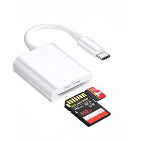 USB C to SD/Micro SD Card Reader, 4 in 1 USB-C to Camera Memory Card Adapter with Charging Port, USB 3.0 Female OTG Adapter for iPad Pro MacBook Pro/Air Galaxy and More USB C Devices, Plug & Play