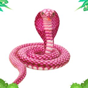 Rakuto Snake Stuffed Animal - 32" Green Cobra Snake Plush Toy Realistic Snake Stuffed Animal Plush Toy Gift Kids Snake Plush Stuffed Animal Snake Plushies Prank Props Wild Animals Party Favors