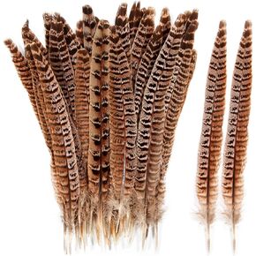 THARAHT 24pcs Natural Wild Turkey Wing Feathers Quill Bulk 8-10inch 20-25cm for DIY Crafts Project Collection Wedding Decoration Wild Turkey Tails Feather