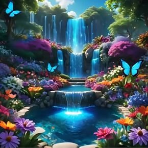 JFYHAB Waterfall Diamond Painting Kits for Adults, Wonderland 5D Diamond Art Kits for Beginners, DIY Full Drill Scenery Paint with Diamond for Home Wall Decor 12x12 Inch