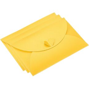 PATIKIL Gift Card Envelopes, 24 Pack Heart Shaped Clasp Photo Gift Card Holders Mini Envelope for Birthdays Weddings, Yellow
