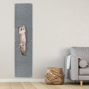 71" X 15.7" Thickened Cat Wall Climbing Carpet, Extra Large Cat Wall Scratcher Mat Imitation Sisal Durable Wall Mounted Cat Scratcher with 16 pcs Fixed Nails for Indoor Furniture Couch Sofa Protection