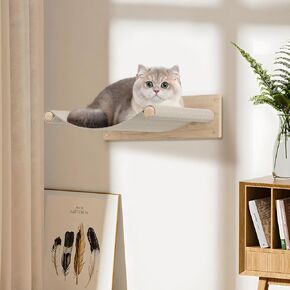 MeowHomm Cat Hammock for Wall, Cat Beds and Perches for Indoor Cats Wooden Cat Wall Furniture Beds, Cat Bed Cat Perch for Sleeping, Climbing and Playing