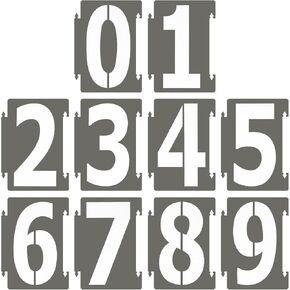 PATIKIL 20Pcs 2 Inch Large Number Stencils, 0-9 Address Number Stencil, Reusable Plastic Digital Templates for Crafts Drawing Wood Stencils Templates White