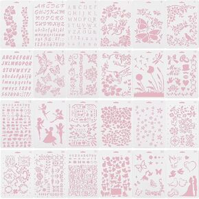 24-Pack Lettering Alphabet Stencils - 10 x 7 Inch, Letters & Numbers Stencils