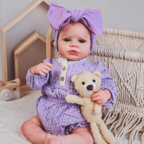 HOOMAI Realistic Reborn Baby Dolls Lifelike 20 Inches Newborn Smiling Girl Dolls Silicone Life-Like Soft Cloth Body with Feeding Accessories Gift Box for Kids Age 3+