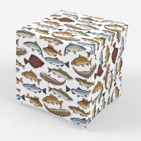 Stesha Party Fishing Gift Wrap Fish Wrapping Paper Men - Folded Flat 30 x 20 Inch - 3 Sheets
