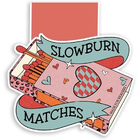 (1Pcs) Slowburn Matches Made for Reader Magnetic Bookmark Book Page Markers Gift for Reading Lover Nerd Book Addict Bookish Reader Student Teacher Office Stationery - Size 2.75"x2.6" When Folded