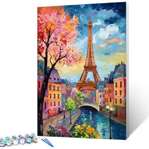 Hawaii Ocean Scenery Paint by Number Seascape at Sunset DIY Acrylic Digital Painting Kit for Kids Adults Beginner Tropical Plam Tree Leaves Paintwork Craft 16x20 Inch Home Decor Boho Gift (DIY Frame)