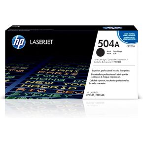 HP 504A Black Toner Cartridge | Works with HP Color LaserJet CM3530, CP3525 Series | CE250A