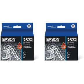 2 X Epson 252XL, Black Ink Cartridge, High Capacity (T252XL120)