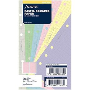 Filofax B132672 Organizer Refill, Personal Size, Pastel colors, Squared Paper