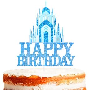 قلعة الثلج عيد ميلاد سعيد كعكة توبر اختيار لشتاء العجائب موضوع ديكور لوازم استحمام الطفل صبي فتاة عيد ميلاد زينة حفلة بريق أزرق in Kuwait