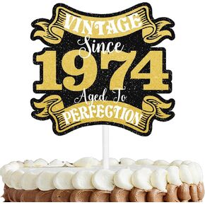 Gold Glitter Crown Cake Topper Cheer to Vintage 1984 Aged to Perfection Theme Party Decorations Men Women Happy 40 Birthday Party Decor Supplies