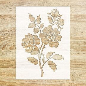 Stencil (6"x8") Beautiful Large Rose FLONZ Decorative Stencil Template for Wall Painting Scrapbooking and Cake Decoration